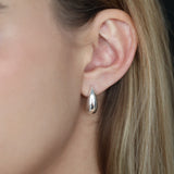 BOLD DROP STUD EARRINGS - SILVER