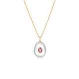 CLEAR QUARTZ - AMETHYST LONG PENDANT NECKLACE