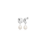 PEARL DROP EARRINGS - SILVER