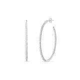 PAVE HOOP EARRINGS - SILVER