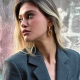 LINK HOOP EARRINGS - TWO TONE