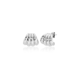 SCULPT STUD EARRINGS - SILVER