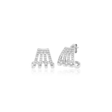 ARC PAVE STUD EARRINGS - SILVER