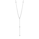 MULTISTONE LARIAT NECKLACE - SILVER