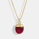 SEMIPRECIOUS DETAIL PENDANT - RUBY