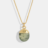 SEMIPRECIOUS DETAIL PENDANT - PREHNITE