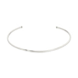 CURVE DETAIL CHOKER NECKLACE - SILVER