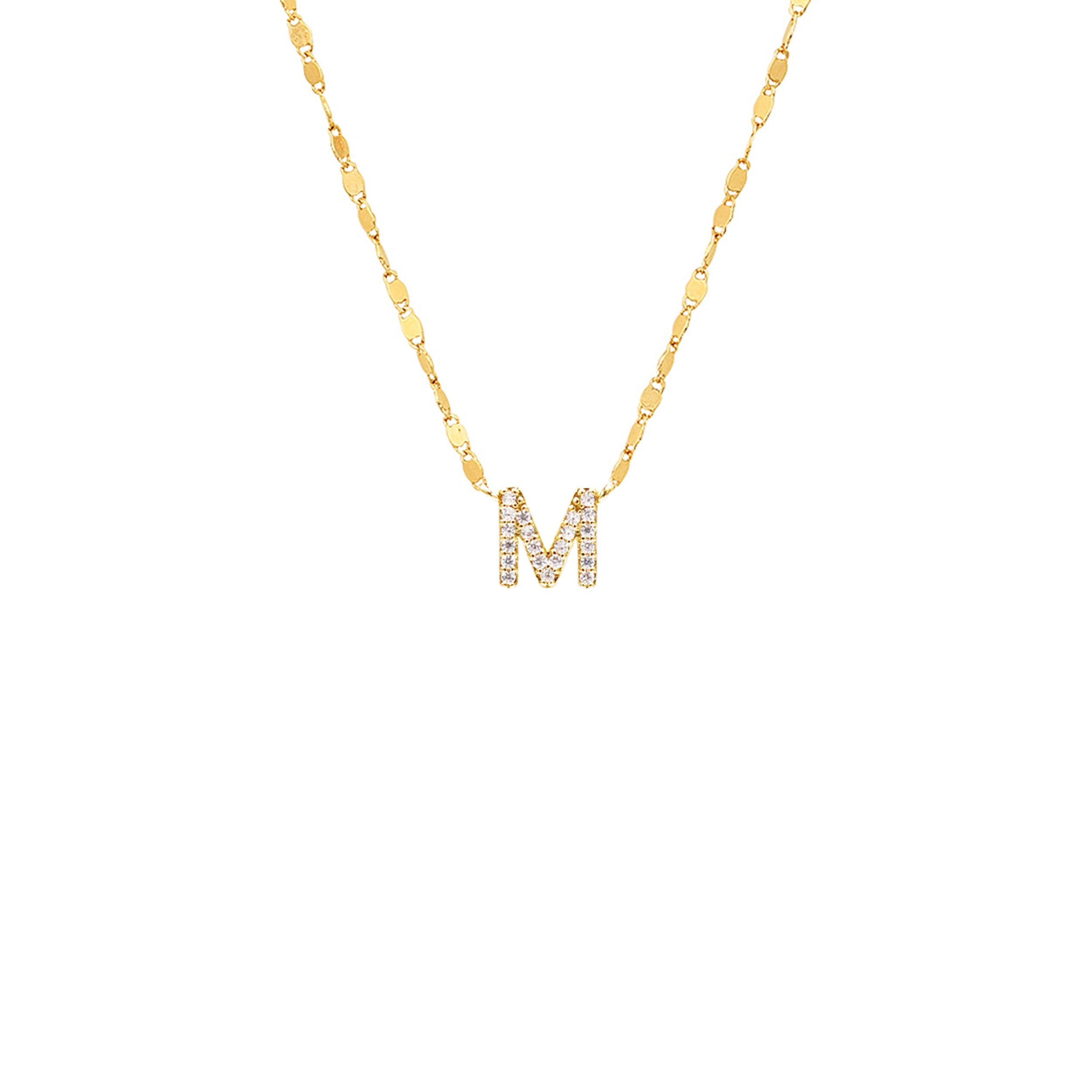 PAVE INITIAL CHAIN NECKLACE