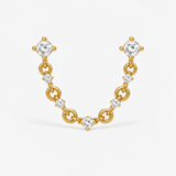 STONE DRAPE CHAIN EARRING