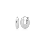 SMALL CHUNKY HOOP EARRING - SILVER