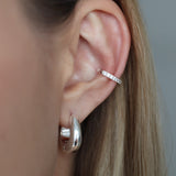 DOME MINI HOOP EARRING 18MM - SILVER