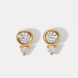 BEZEL DETAIL STUD EARRINGS