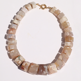 CHERRY BLOSSOM AGATE STATEMENT NECKLACE