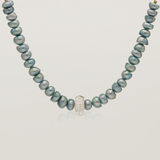 LIGHT BLUE PEARL SHORT NECKLACE