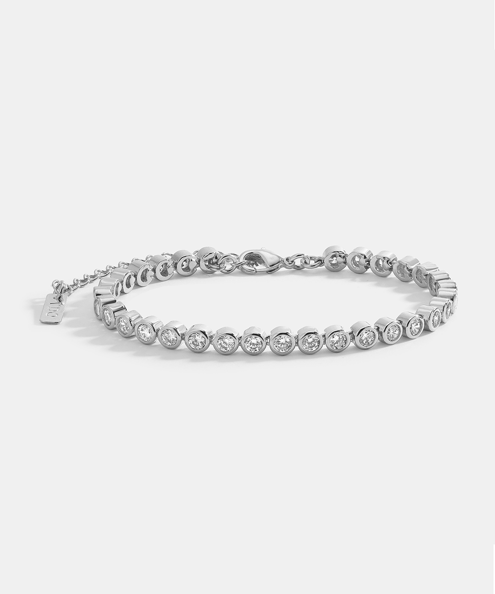 BEZEL TENNIS BRACELET 3MM - SILVER