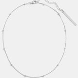 BEADED CHOKER NECKLACE - SILVER