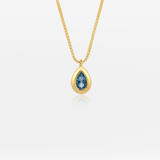 BEZEL DROP PENDANT - AQUA