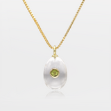 CLEAR OVAL PENDANT - PERIDOT