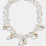 CLEAR QUARTZ SEMIPRECIOUS DETAIL NECKLACE