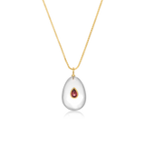 CLEAR DROP PENDANT - GARNET