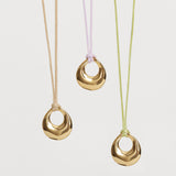 DOME PENDANT GOLD - LEATHER CORD SET