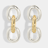 TWO TONE LINK DROP EARRINGS