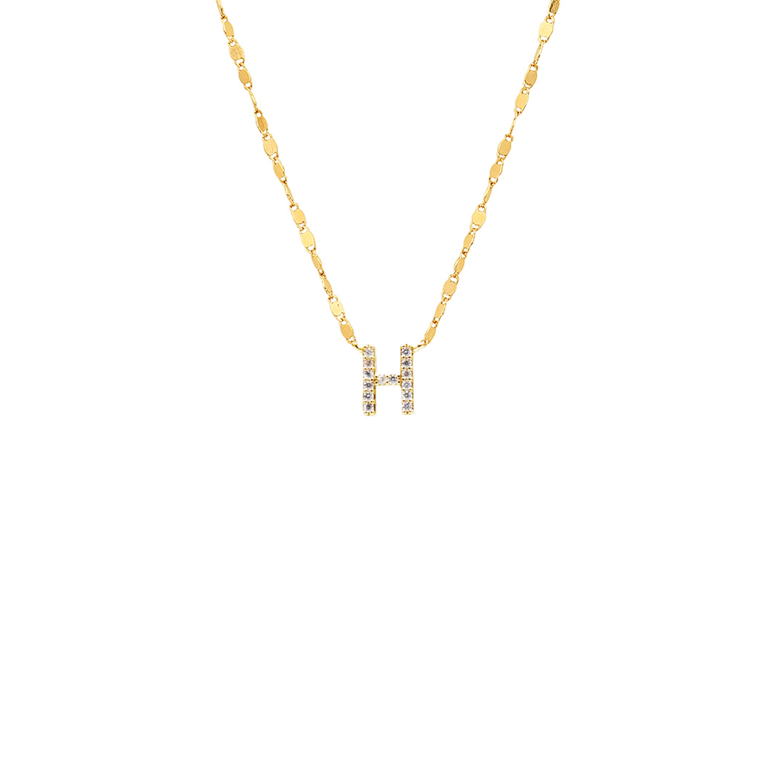PAVE INITIAL CHAIN NECKLACE