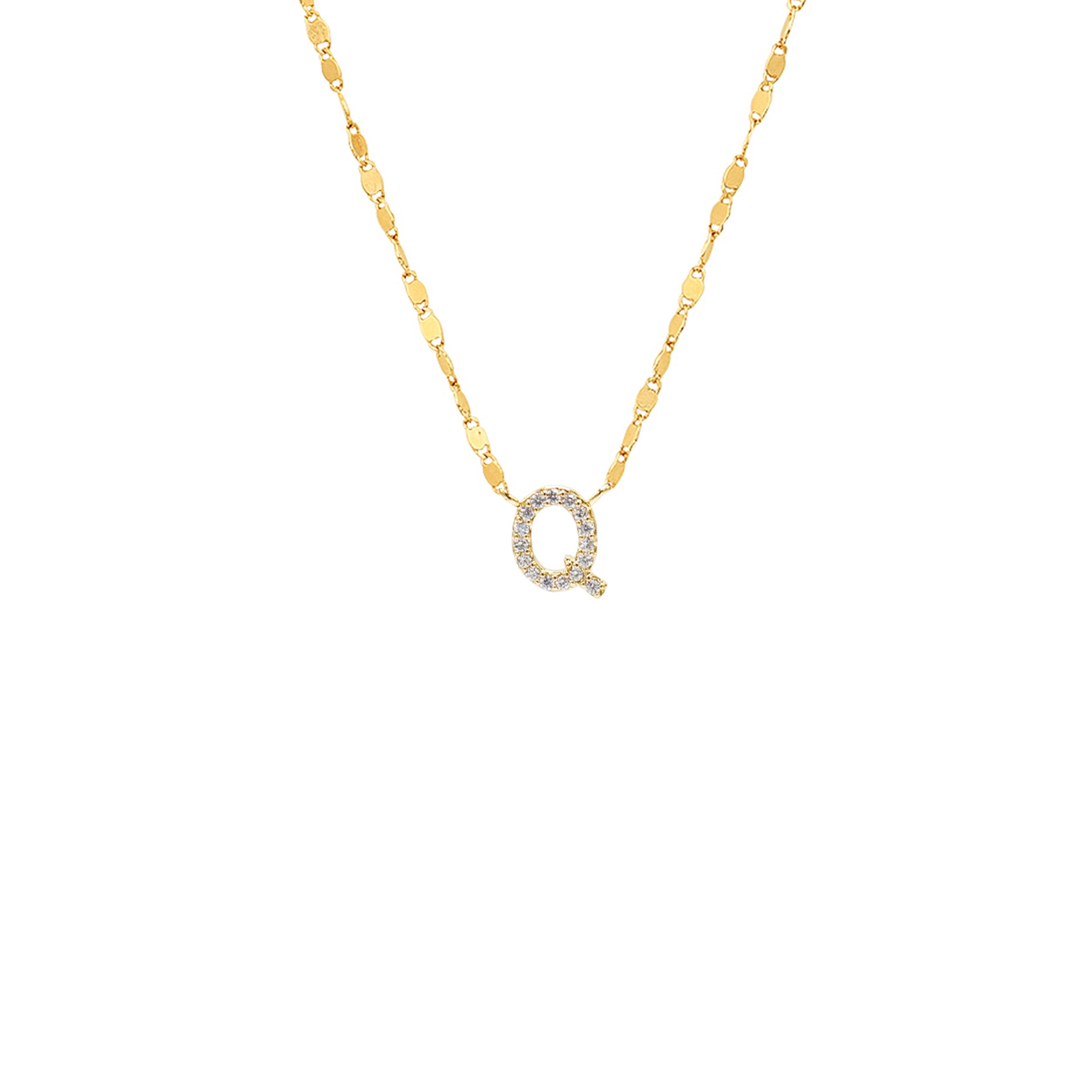 PAVE INITIAL CHAIN NECKLACE