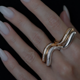 GRADIENT PAVE DOME RING - SILVER