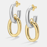 LINK HOOP EARRINGS - TWO TONE