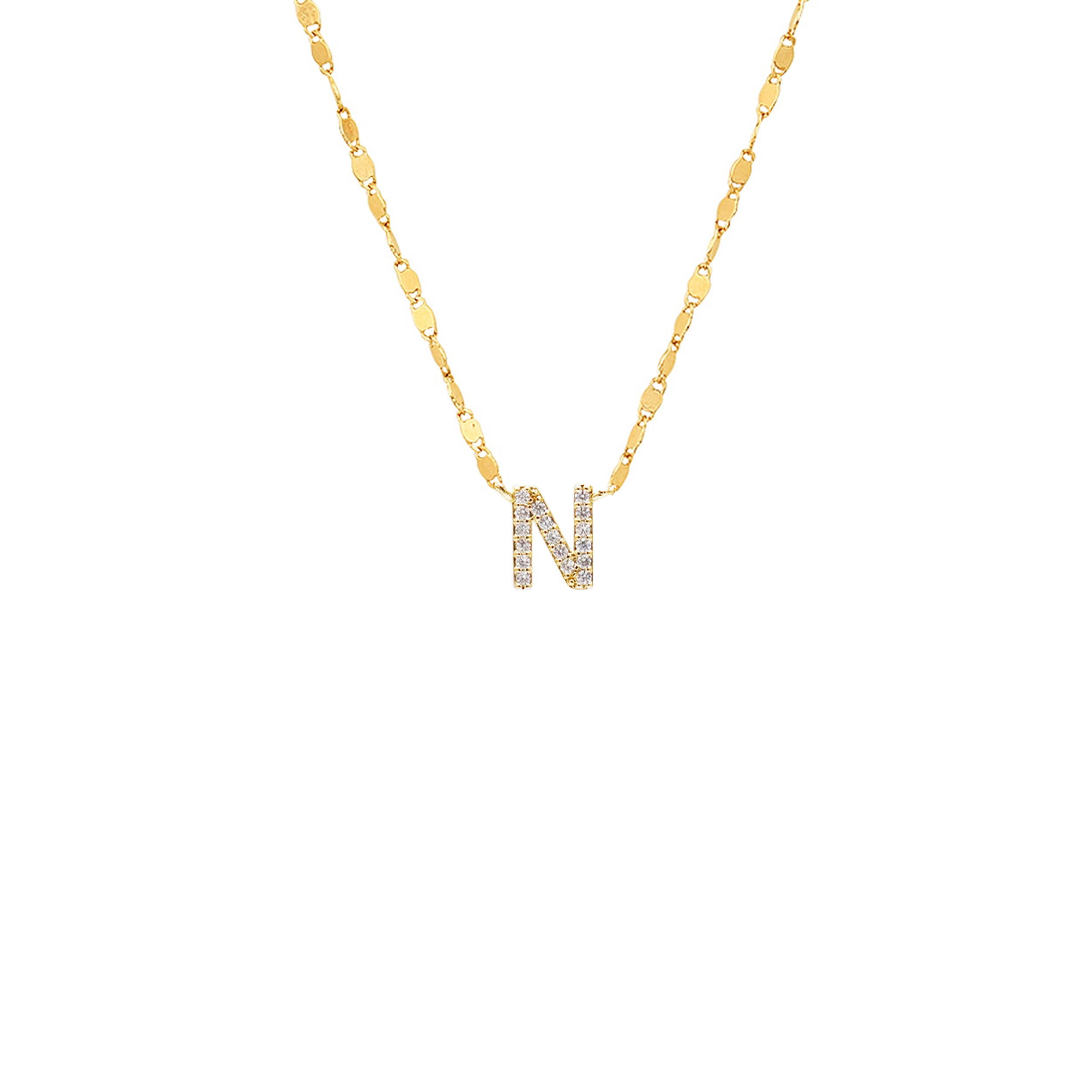 PAVE INITIAL CHAIN NECKLACE
