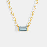 MARCH - BIRTHSTONE CHAIN NECKLACE