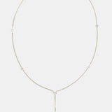 MULTISTONE LARIAT NECKLACE - SILVER