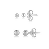 SILVER STUD DUO SET