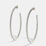 PAVE HOOP EARRINGS - SILVER