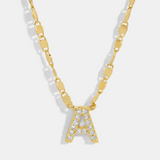 PAVE INITIAL CHAIN NECKLACE