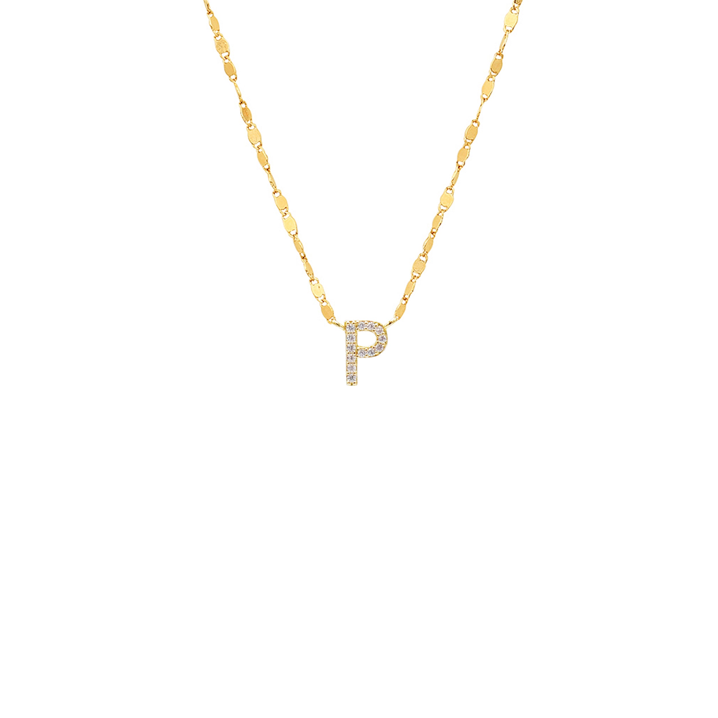 PAVE INITIAL CHAIN NECKLACE