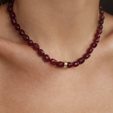 POSITANO NECKLACE - BURGUNDY JADE