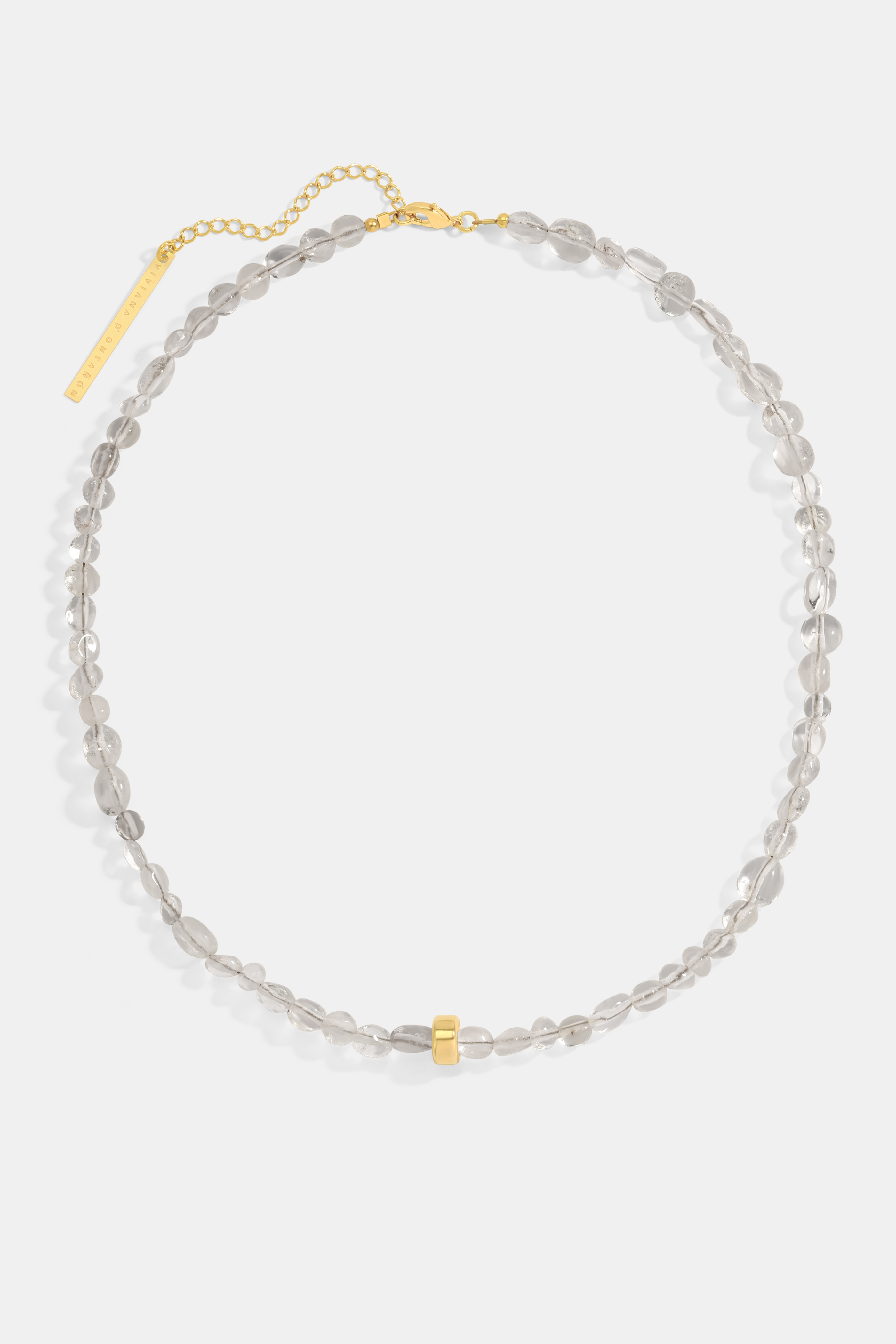 CLEAR QUARTZ SEMIPRECIOUS DETAIL NECKLACE