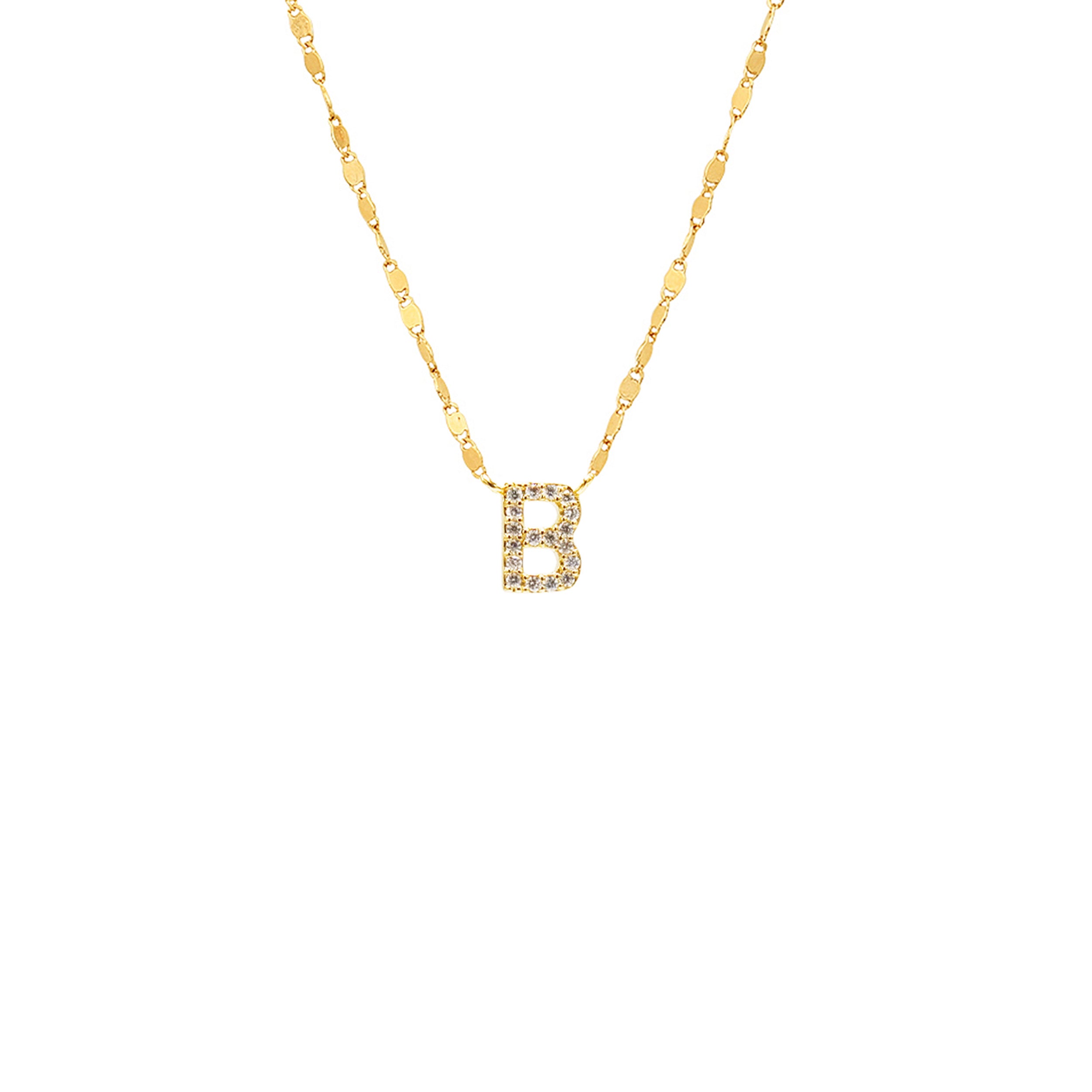 PAVE INITIAL CHAIN NECKLACE