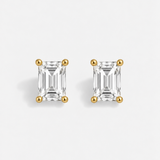 CLASSIC SOLITAIRE STUDS – EMERALD CUT