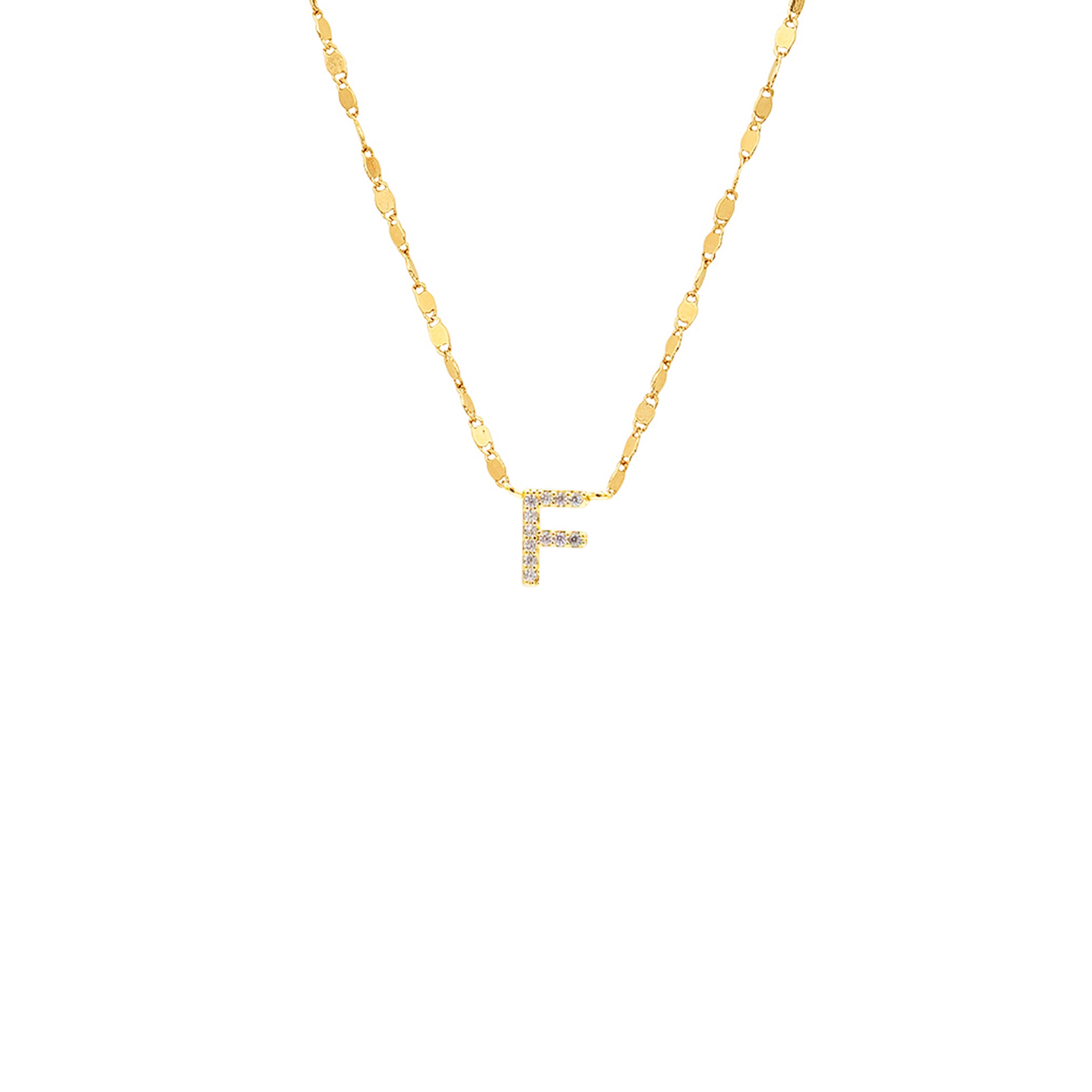 PAVE INITIAL CHAIN NECKLACE