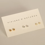 STUD EARRING TRIO SET