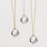 DOME PENDANT SILVER - LEATHER CORD SET
