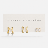 CURVE STUD SET – GOLD