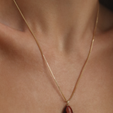 TIGERS EYE - WHITE TOPAZ PENDANT