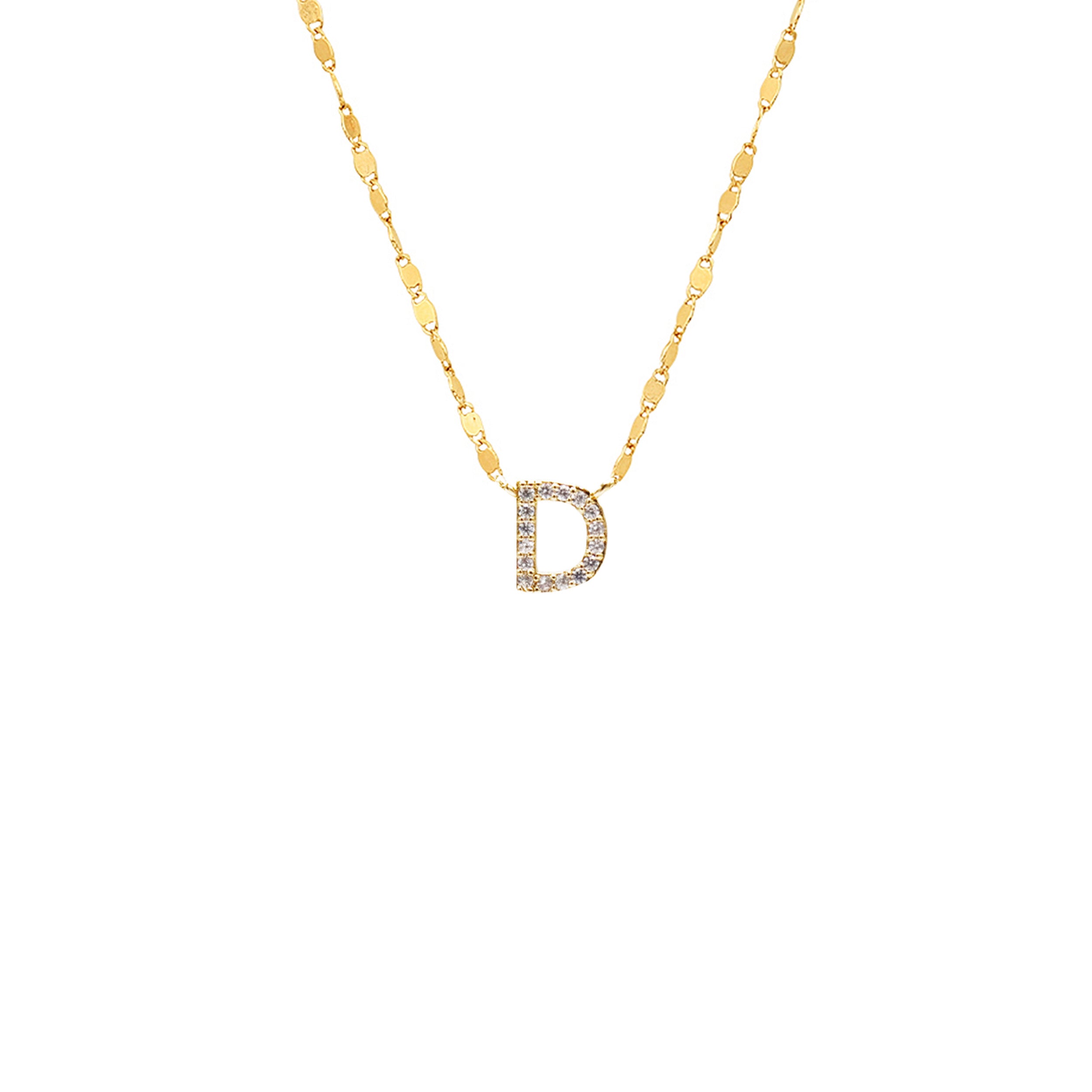 PAVE INITIAL CHAIN NECKLACE