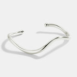 WAVED CUFF BRACELET - SILVER