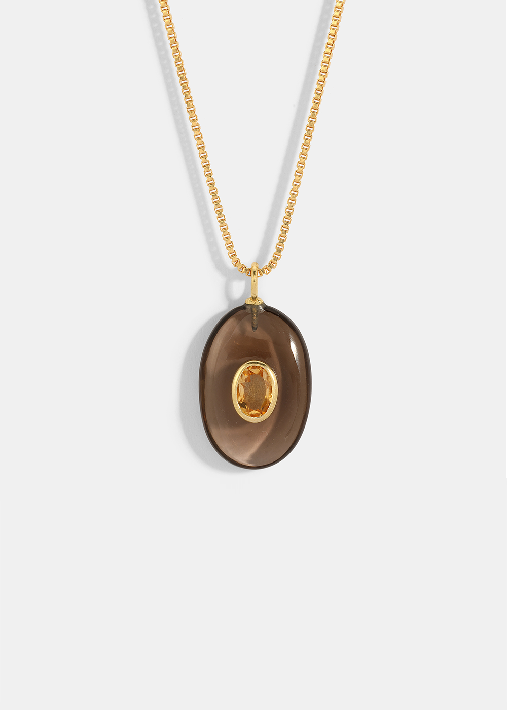 CLEAR QUARTZ SEMIPRECIOUS DETAIL NECKLACE