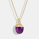 SEMIPRECIOUS DETAIL PENDANT - AMETHYST